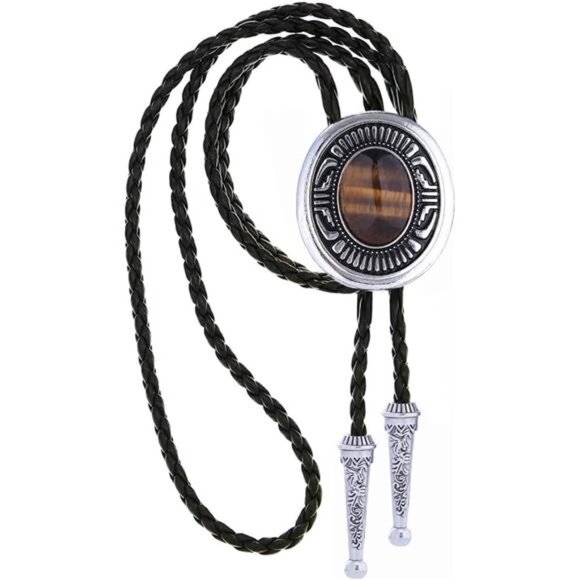 Bolo Tie Leather Necktie, 016 - Picture 1 of 5